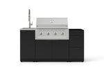 NewAge Outdoor Kitchens Outdoor Grill Island Stainless-Steel 5-Piece Cabinet Set with Sink, 3 Drawer, Grill Cabinet, Performance Grill and Stainless Steel Countertop - (Liquid Propane) 