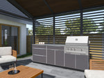 NewAge Outdoor Kitchens Aluminum 2-Piece Cabinet set with Bar and Grill Cabinet-67594-Garage Giant 