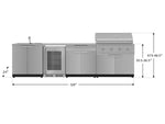 NewAge Outdoor Kitchens Stainless Steel 6-Piece Cabinet Set with Sink, Bar, Grill Cabinet, Performance Grill, Countertop and Fridge-66360-Garage Giant 