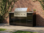 NewAge Outdoor Kitchens Outdoor Grill Island Aluminum 5-Piece Cabinet Set with Sink, 3 Drawer, Grill Cabinet, Performance Grill and Stainless Steel Countertop-70141-Garage Giant 