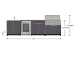 NewAge Outdoor Kitchens Aluminum 6-Piece Cabinet Set with Sink, Bar, Grill Cabinet, Performance Grill, Countertop and Fridge-72055-Garage Giant 