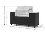NewAge Outdoor Kitchens Outdoor Grill Island Stainless-Steel 6-Piece Cabinet Set with Casters 1 Door, 3 Drawer, Grill Cabinet, Platinum Grill, Countertops 