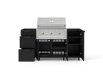 NewAge Outdoor Kitchens Outdoor Grill Island Stainless-Steel 5-Piece Cabinet Set with Casters 1 Door, 3 Drawer, Grill Cabinet and Performance Grill - (Liquid Propane) 