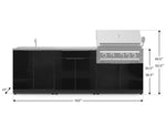 NewAge Outdoor Kitchens Aluminum 5-Piece Cabinet Set with Bar, Sink, Grill Cabinet, Platinum Grill, and Countertop-67488-Garage Giant 