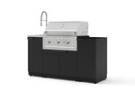NewAge Outdoor Kitchens Outdoor Grill Island Stainless-Steel 5-Piece Cabinet Set with Sink, 1 Door, Grill Cabinet, Performance Grill and Stainless Steel Countertop - (Liquid Propane) | Garage Giant 