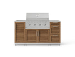 NewAge Outdoor Kitchens Outdoor Grill Island Stainless-Steel Louvered Doors 5-Piece Cabinet Set with Sink, 3 Drawer, Grill Cabinet, Performance Grill and Stainless Steel Countertop-74771-Garage Giant 
