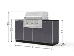 NewAge Outdoor Kitchens Outdoor Grill Island Aluminum 5-Piece Cabinet Set with Sink, 1 Door, Grill Cabinet, Performance Grill and Stainless Steel Countertop - (Liquid Propane) 