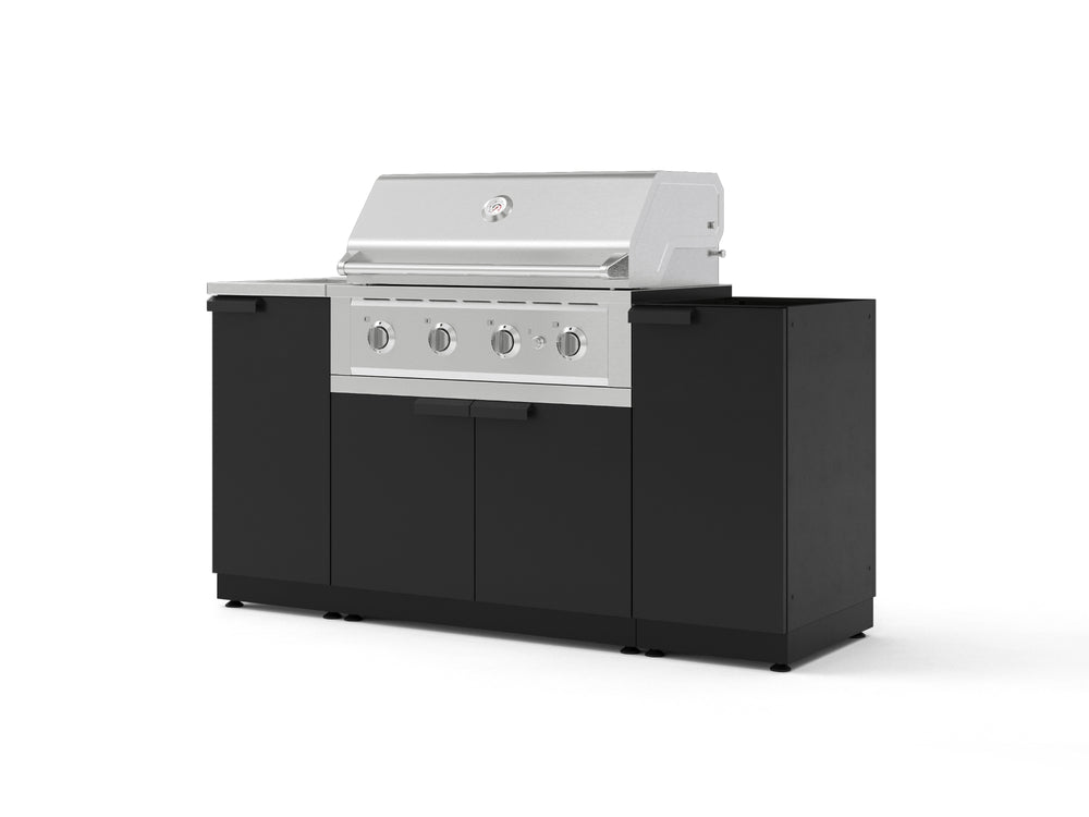 NewAge Outdoor Kitchens Outdoor Grill Island Stainless-Steel 5-Piece Cabinet Set with Sink, 1 Door, Grill Cabinet, Performance Grill and Stainless Steel Countertop - (Natural Gas) | Garage Giant