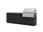 NewAge Outdoor Kitchens Stainless-Steel 5-Piece Cabinet Set with with 3-Drawer, Bar, Grill Cabinet, Platinum Grill and Countertop-73358-Garage Giant 