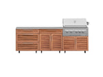 NewAge Outdoor Kitchens Stainless Steel 5-Piece Cabinet Set with Casters and 3 Drawer, Bar, Grill Cabinet, Platinum Grill, Countertop-72670-Garage Giant 