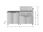 NewAge Outdoor Kitchens Stainless Steel 4-Piece Cabinet Set with Caster and 2 Door, Grill Cabinet, Platinum Grill, Countertop-72496-Garage Giant 