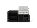 NewAge Outdoor Kitchens Stainless-Steel 4-Piece Cabinet Set with Base, Grill Cabinet, Platinum Grill, and Countertop-73462-Garage Giant 