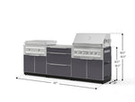 NewAge Outdoor Kitchens Aluminum 6-Piece Cabinet Set with 3 Drawer, Grill Cabinet, Platinum Griddle, Grill and Countertop-75166-Garage Giant 