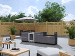 NewAge Outdoor Kitchens Aluminum 4-Piece Cabinet Set with 3-Drawer, Bar, Grill Cabinet and Fridge-66550-Garage Giant 