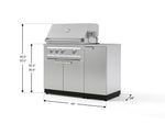 NewAge Outdoor Kitchens Outdoor Grill Island Stainless-Steel 4-Piece Cabinet Set with 1 Door, Grill Cabinet, Platinum Grill and Countertop 