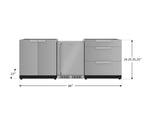 NewAge Outdoor Kitchens Stainless Steel 3-Piece Cabinet Set with 3-Drawer, 2-Door Cabinet and Fridge-67581-Garage Giant 