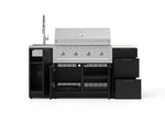 NewAge Outdoor Kitchens Outdoor Grill Island Stainless-Steel 5-Piece Cabinet Set with Sink, 3 Drawer, Grill Cabinet, Performance Grill and Stainless Steel Countertop - (Liquid Propane) 