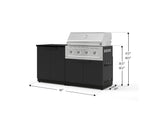 NewAge Outdoor Kitchens Stainless-Steel 4-Piece Cabinet Set with Base, Grill Cabinet, Performance Grill, and Countertop-73457-Garage Giant 