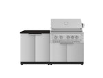 NewAge Outdoor Kitchens Stainless Steel 4-Piece Cabinet Set with 2 Door, Grill Cabinet, Platinum Grill, and Countertop-71773-Garage Giant 