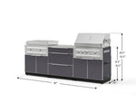 NewAge Outdoor Kitchens Aluminum 6-Piece Cabinet Set with 3 Drawer, Grill Cabinet, Platinum Griddle, Grill and Countertop-75141-Garage Giant 
