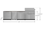 NewAge Outdoor Kitchens Stainless Steel 7-Piece Cabinet Set with 3-Drawer, Bar, Grill Cabinet, Platinum Grill, Countertop, and Fridge-71933-Garage Giant 