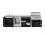 NewAge Outdoor Kitchens Aluminum 6-Piece Cabinet Set with Sink, Bar, Grill Cabinet, Performance Grill, Countertop and Fridge-66325-Garage Giant 