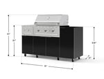 NewAge Outdoor Kitchens Outdoor Grill Island Aluminum 5-Piece Cabinet Set with Casters and 1-Door, Grill Cabinet, Side Burner and Performance Grill - (Liquid Propane)-92968-Garage Giant 