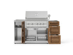 NewAge Outdoor Kitchens Outdoor Grill Island Stainless-Steel Louvered 5-Piece Cabinet Set with Sink, 3 Drawer, Grill Cabinet, Platinum Grill and Stainless Steel Countertop - (Natural Gas) 
