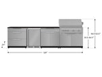 NewAge Outdoor Kitchens Stainless Steel 7-Piece Cabinet Set with 3-Drawer, Bar, Grill Cabinet, Platinum Grill, Countertop, and Fridge-71858-Garage Giant 