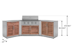 NewAge Outdoor Kitchens Stainless Steel 7-Piece Cabinet Set with 2 Door, Bar, Corner, Grill Cabinet, Performance Grill, and Countertops 