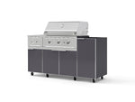 NewAge Outdoor Kitchens Outdoor Grill Island Aluminum 5-Piece Cabinet Set with Casters and 1-Door, Grill Cabinet, Side Burner and Performance Grill - (Liquid Propane) | Garage Giant 