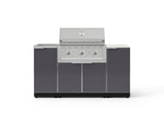 NewAge Outdoor Kitchens Outdoor Grill Island Aluminum 5-Piece Cabinet Set with Sink, 1 Door, Grill Cabinet, Performance Grill and Stainless Steel Countertop - (Natural Gas) 