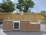 NewAge Outdoor Kitchens Stainless Steel 4-Piece Cabinet Set with Sink, Bar, Grill Cabinet and Fridge-66382-Garage Giant 