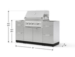 NewAge Outdoor Kitchens Outdoor Grill Island Stainless-Steel 5-Piece Cabinet Set with 3 Drawers, Grill Cabinet and Platinum Grill - (Natural Gas) 