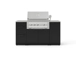 NewAge Outdoor Kitchens Outdoor Grill Island Stainless-Steel 6-Piece Cabinet Set with 1 Door, 3 Drawer, Grill Cabinet, Platinum Grill and Countertops 