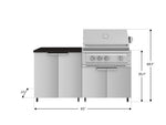NewAge Outdoor Kitchens Stainless Steel 4-Piece Cabinet Set with Caster and 2 Door, Grill Cabinet, Platinum Grill, Countertop-72459-Garage Giant 