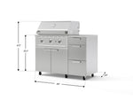NewAge Outdoor Kitchens Outdoor Grill Island Stainless-Steel 4-Piece Cabinet Set with Casters and 3-Drawer, Grill Cabinet, Performance Grill, Countertop 