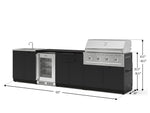 NewAge Outdoor Kitchens Stainless Steel 6-Piece Cabinet Set with Sink, Bar, Grill Cabinet, Performance Grill, Countertop and Glass Door Fridge-73751-Garage Giant 