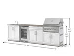 NewAge Outdoor Kitchens Stainless Steel 6-Piece Cabinet Set with Sink, Bar, Grill Cabinet, Platinum Grill, Countertop and Glass Door Fridge-73851-Garage Giant 