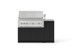 NewAge Outdoor Kitchens Outdoor Grill Island Stainless-Steel 4-Piece Cabinet Set with 1 Door, Grill Cabinet, Platinum Grill and Countertop 