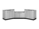NewAge Outdoor Kitchens Stainless-Steel 5-Piece Cabinet Set with 2-Door, Bar, Grill and Corner Cabinets-65091-Garage Giant 