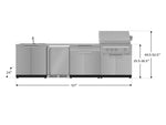 NewAge Outdoor Kitchens Stainless Steel 6-Piece Cabinet Set with Sink, Bar, Grill Cabinet, Platinum Grill, Countertop and Fridge-66349-Garage Giant 