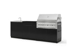 NewAge Outdoor Kitchens Aluminum 5-Piece Cabinet Set with Bar, Sink, Grill Cabinet, Platinum Grill, and Countertop-73380-Garage Giant 
