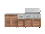 NewAge Outdoor Kitchens Stainless Steel 6-Piece Cabinet Set with Casters and Platinum Grill, Dual Side Burner, Bar, Grill Cabinet, Countertop-72566-Garage Giant 