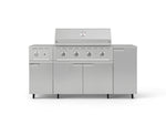 NewAge Outdoor Kitchens Outdoor Grill Island Stainless-Steel 6-Piece Cabinet Set with Casters and 1-Door, Grill Cabinet, Performance Grill, Side Burner, Countertop-74862-Garage Giant 