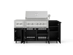 NewAge Outdoor Kitchens Outdoor Grill Island Stainless-Steel 5-Piece Cabinet Set with Casters and 1-Door, Grill Cabinet, Dual Side Burner and Platinum Grill - (Liquid Propane) 