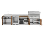 NewAge Outdoor Kitchens Stainless Steel 6-Piece Cabinet Set with Sink, Bar, Grill Cabinet, Platinum Grill, Countertop and Fridge-66396-Garage Giant 