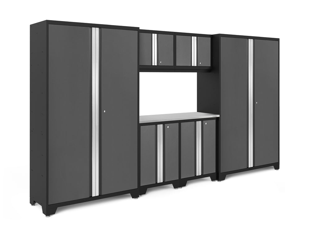 NewAge Garage Cabinets Bold Series 7-Piece Cabinet Set with 48 in. RTA Locker-55223-Garage Giant