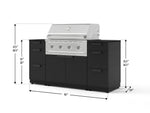 NewAge Outdoor Kitchens Outdoor Grill Island Stainless-Steel 6-Piece Cabinet Set with 3 Drawers, Grill Cabinet, Performance Grill and Dekton in Sirius Countertops - (Natural Gas) 