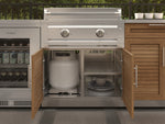 NewAge Outdoor Kitchens Stainless Steel Louvered Doors 6-Piece Cabinet Set with 3 Drawer, Grill Cabinet, Platinum Griddle, Grill and Countertop-75150-Garage Giant 